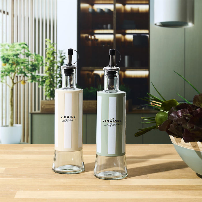 OIL AND VINEGAR GLASS AND STEEL 6.7X24.8CM