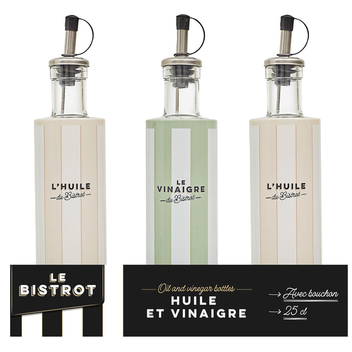 OIL AND VINEGAR GLASS AND STEEL 6.7X24.8CM