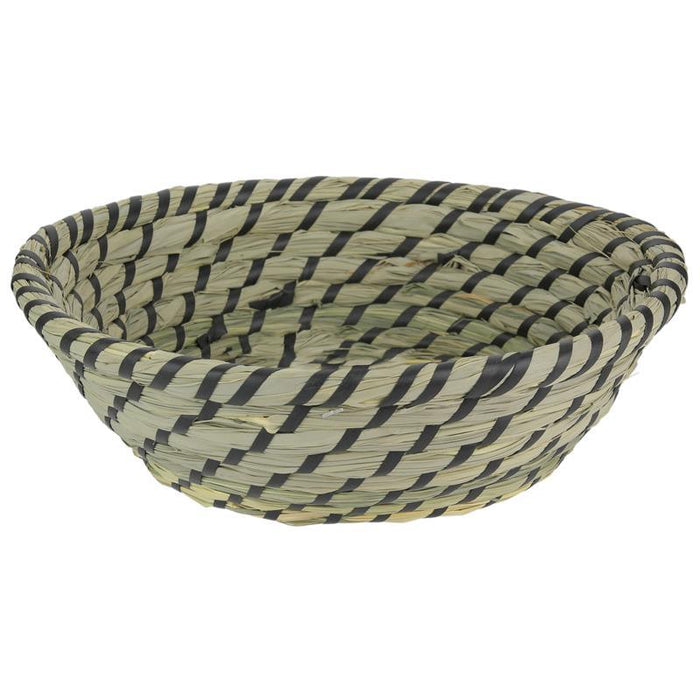 BLACK WOVEN BASKET 25CM