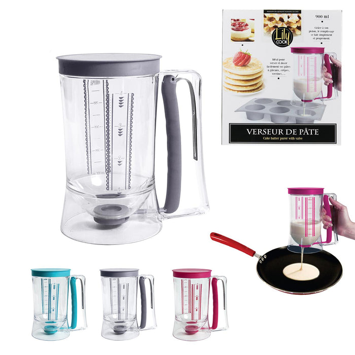 1 piece - CAKE BATTER POURER WITH VALVE 900ML - for color option contact us on 03 46 45 47