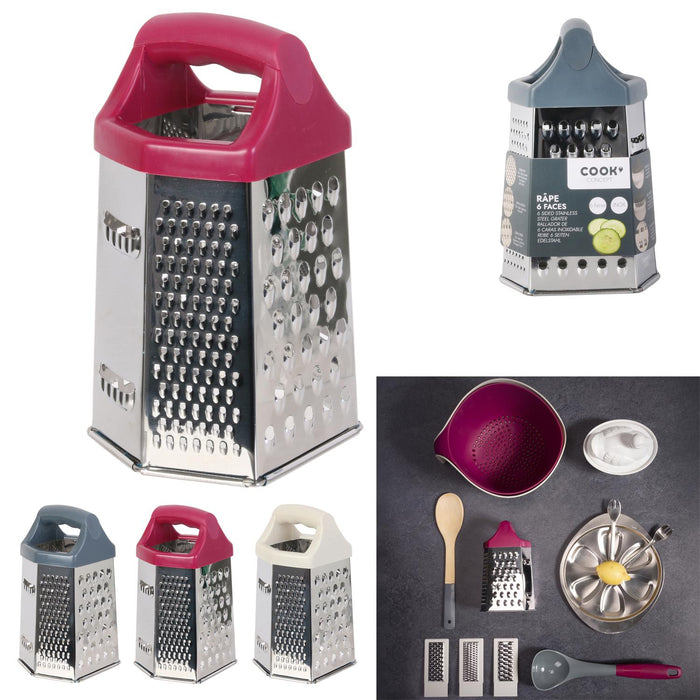 1 piece - 6 SIDED STAINLESS STEEL GRATER - for color option contact us on 03 46 45 47