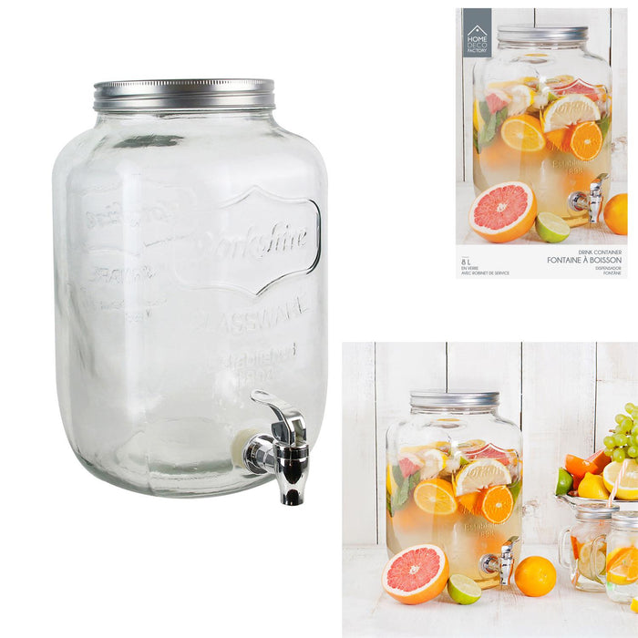 GLASS DRINKS DISPENSER 8L