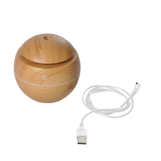 BALL-SHAPED ELECTRIC DIFFUSER 130ml PP WOOD EFFECT 7 COLORS LED