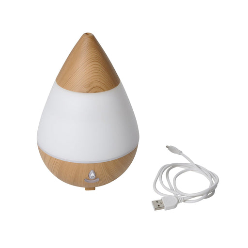 CONE-SHAPED ELECTRIC DIFFUSER 200ml ABS   PP WOOD EFFECT 7 LED COLORS