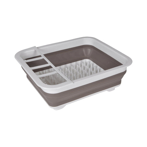 FOLDABLE DISH RACK PLASTIC 36,5x31.5xH13CM WITHE TAUPE