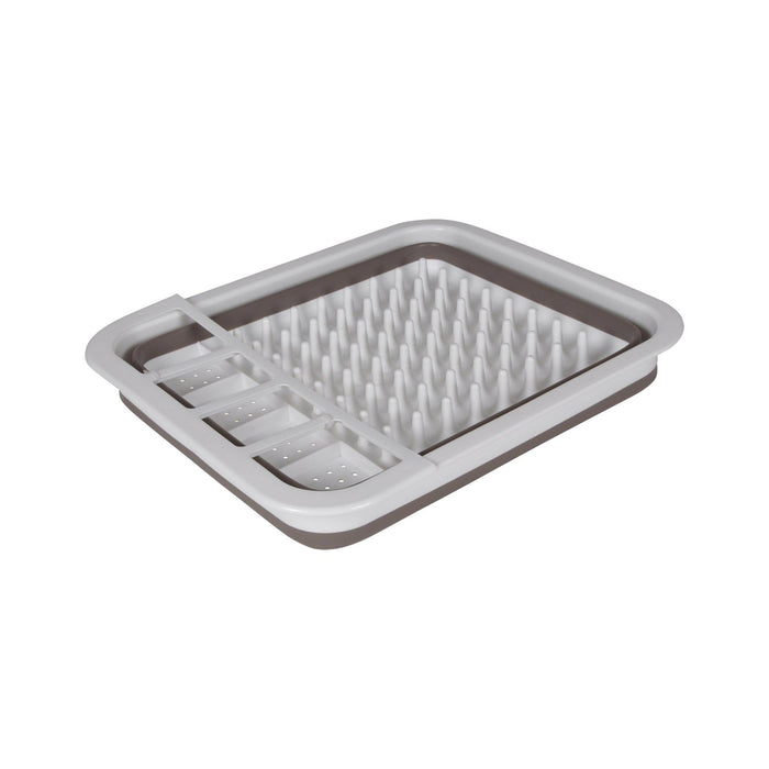 FOLDABLE DISH RACK PLASTIC 36,5x31.5xH13CM WITHE TAUPE