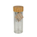 TEA BOTTLE WITH STAINLESS STEEL INFUSER DOUBLE WALL GLASS AND BAMBOO 0,28L