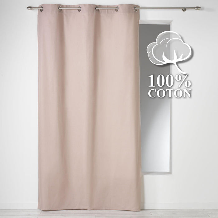 CURTAIN WITH EYELETS 140 x 240 CM PLAIN COTTON PANAMA LINEN