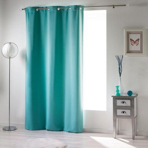 CURTAIN WITH EYELETS 140 x 240 CM PLAIN BLACKOUT OCCULT SKY BLUE