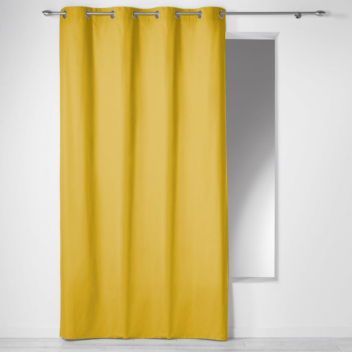 CURTAIN WITH EYELETS 140 x 240 CM PLAIN COTTON PANAMA HONEY