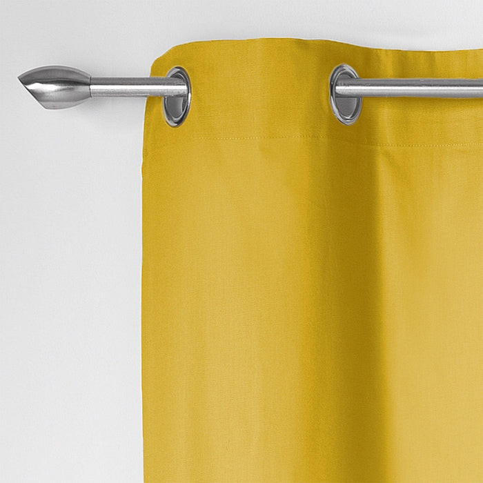 CURTAIN WITH EYELETS 140 x 240 CM PLAIN COTTON PANAMA HONEY