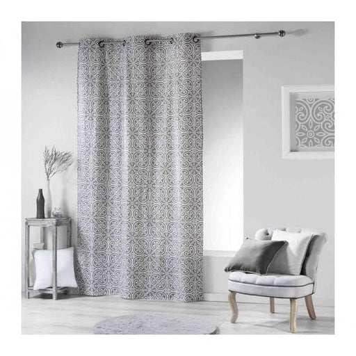 CURTAIN WITH EYELETS 140 x 240 CM PRINTED COTTON ASSIA GREY