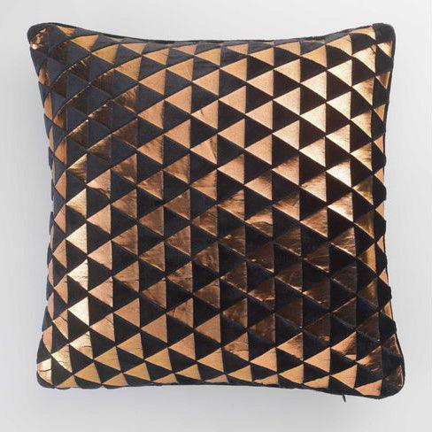 CUSHION COVER +ZIP 40 x 40 CM FLANNEL SANDRO BLACK/COPPER