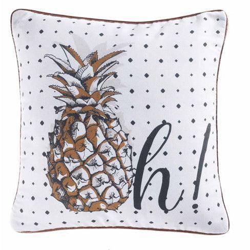 CUSHION COVER +ZIP 40 x 40 CM PRINTED POLYCOTTON ANANAS FUN