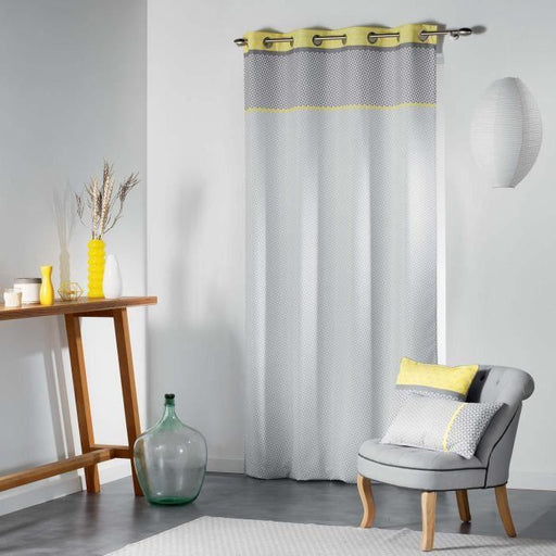 CURTAIN WITH EYELETS 140 x 260 CM PRINTED POLYESTER MATIK YELLOW