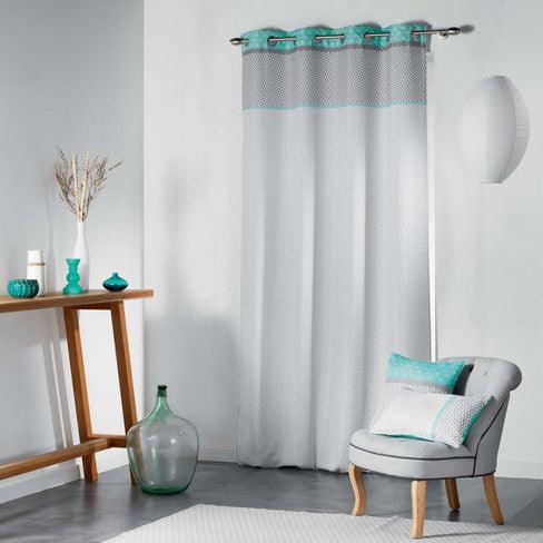 CURTAIN WITH EYELETS 140 x 260 CM PRINTED POLYESTER MATIK MINT