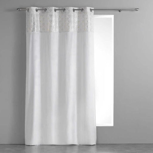 CURTAIN WITH EYELETS 140 x 240 CM VELVET+GOLD PRINTED TOP GRAPHIGOLD WHITE