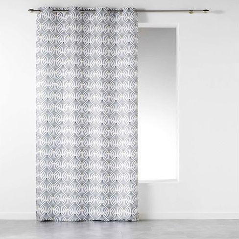 CURTAIN WITH EYELETS 140 x 260 CM PRINTED POLYESTER EVY SIDE WHITE