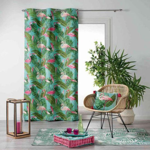 CURTAIN WITH EYELETS 140 x 240 CM PRINTED COTTON ZOOTICA TURQUOISE