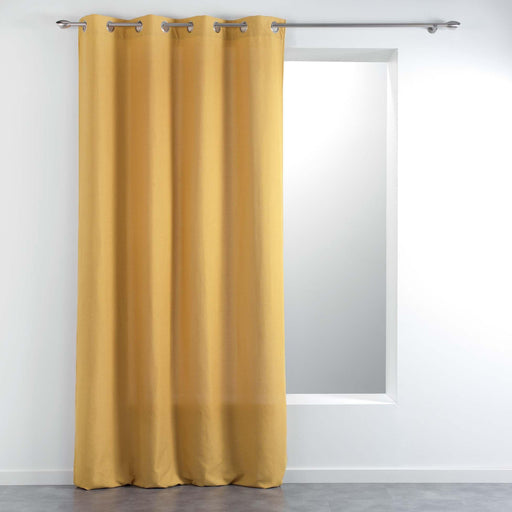 CURTAIN WITH EYELETS 140 x 280 CM PLAIN WOVEN MELIANE YELLOW