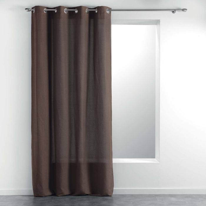 CURTAIN WITH EYELETS 140 x 280 CM PLAIN WOVEN MELIANE HAZELNUT