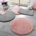 ROUND MAT 90 CM MOCK FUR METALLIC YARN QUEENY PINK