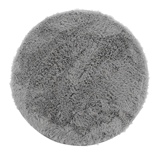 ROUND MAT 90 CM MOCK FUR METALLIC YARN QUEENY GREY