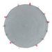 ROUND MAT TASSEL 90 CM PLAIN POLYCOTTON POMPOMPARTY GREY