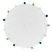 ROUND MAT TASSEL 90 CM PLAIN POLYCOTTON POMPOMPARTY WHITE GREEN