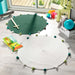 ROUND MAT TASSEL 90 CM PLAIN POLYCOTTON POMPOMPARTY WHITE GREEN