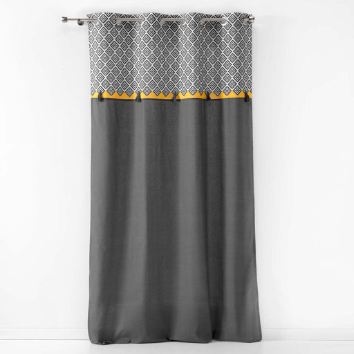 CURTAIN WITH EYELETS 140 x 240 CM PLAIN COTON PRINTED TOP TASSEL NEO CASA