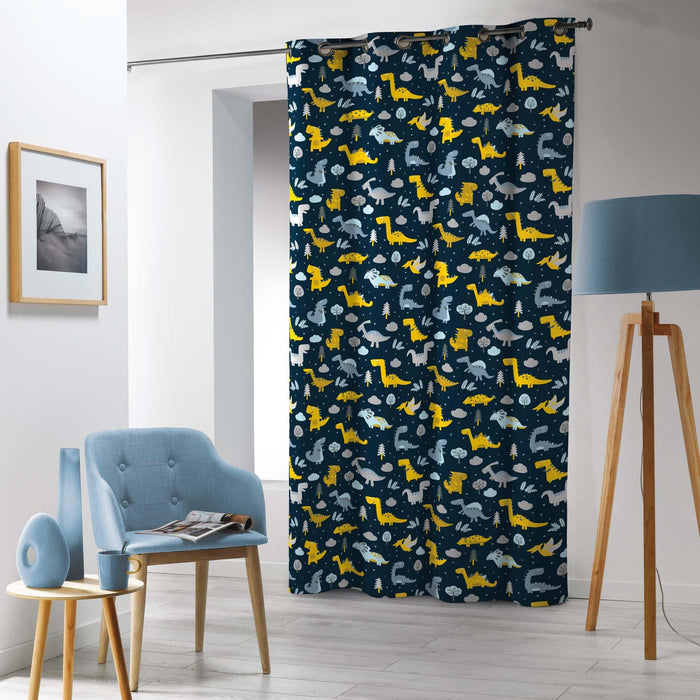 CURTAIN WITH EYELETS 140 x 240 CM PRINTED MICROFIBRE DINOBLUE