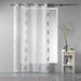 NET CURTAIN WITH EYELETS 140 x 240 CM EMBROIDERED SABLE VOILE ARCADIA WHITE/GREY