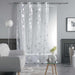 NET CURTAIN WITH EYELETS 140x240 CM METALLIC PRINTED VOILE TINETTE WHITE/SILVER