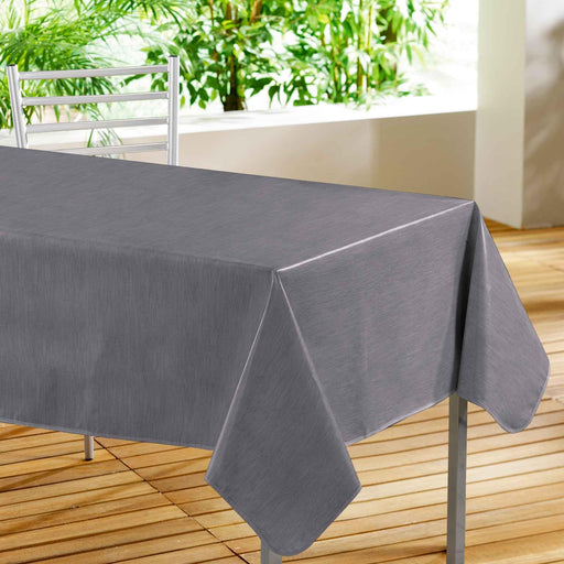 RECTANGLE TABLECLOTH 140 x 240 CM PRINTED PVC DECLINO CHARCOAL GREY