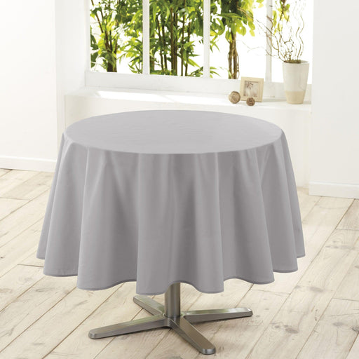 ROUND TABLECLOTH 180 CM PLAIN POLYESTER ESSENTIEL GREY