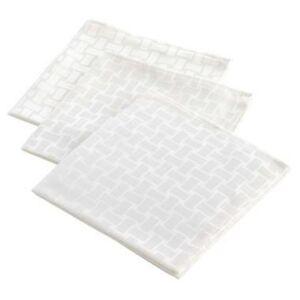 3 TABLE NAPKINS 40 x 40 CM DAMASK JACQUARD MAILLON NATURAL