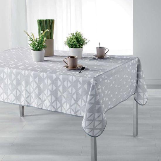 RECTANGLE TABLECLOTH 150 x 240 CM PRINTED POLYESTER VALINA TAUPE