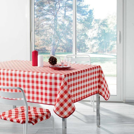 RECTANGLE TABLECLOTH 150 x 240 CM PRINTED POLYESTER VICHY RED