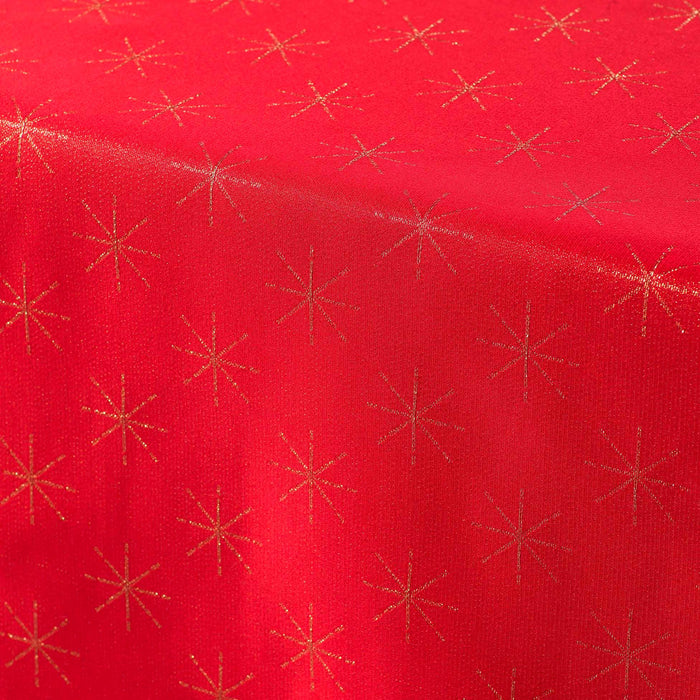 RECTANGLE TABLECLOTH 140 x 300 CM JACQUARD METALLIC THREADING ETOILES RED GOLD