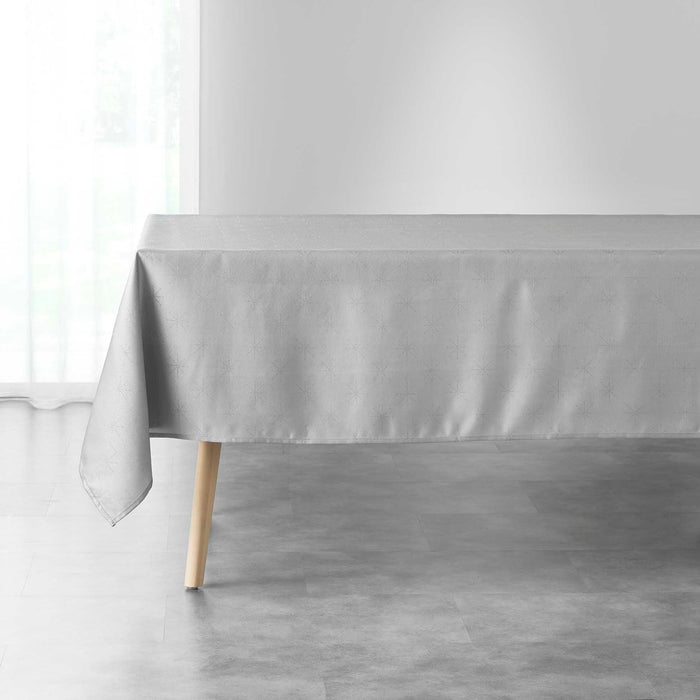 RECTANGLE TABLECLOTH 140x300 CM JACQUARD METALLIC THREADING ETOILES GREY SILVER