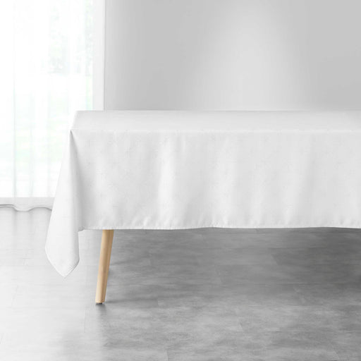 RECTANGLE TABLECLOTH 140x300 CM JACQUARD METALLIC THREADING ETOILES WHITE SILVER