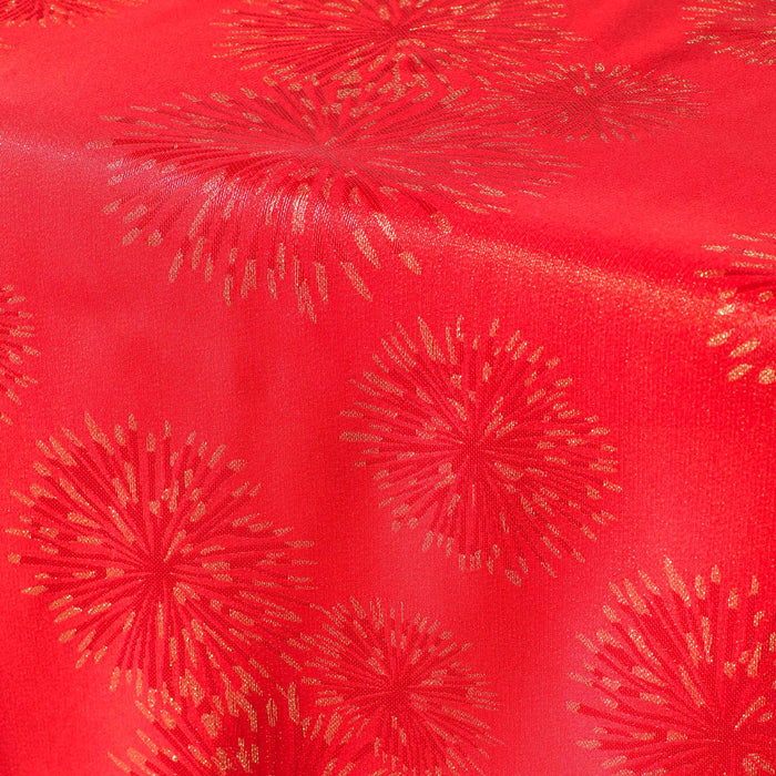 RECTANGLE TABLECLOTH 140 x 300 CM JACQUARD METALLIC THREADING ARTIFICE RED GOLD