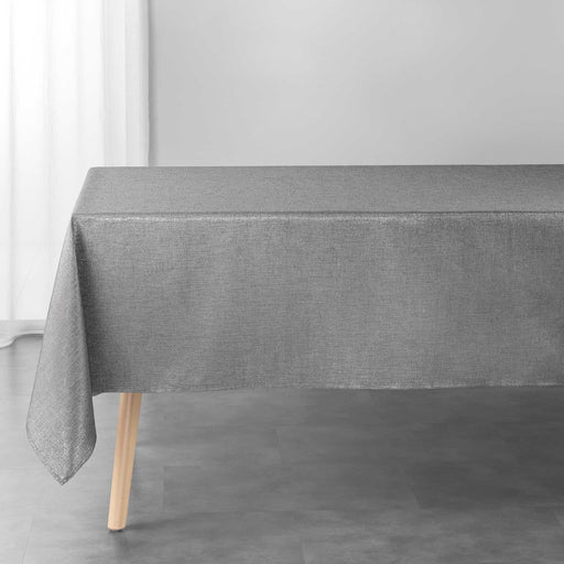 RECTANGLE TABLECLOTH 140x240 CM PLAIN POLYESTER METAL. YARN SILVERY GREY SILVER