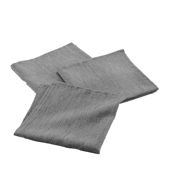 3 TABLE NAPKINS 40 x 40 CM PLAIN POLYESTER METAL. YARN SILVERY GREY SILVER