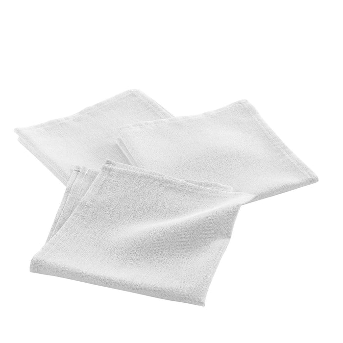 3 TABLE NAPKINS 40 x 40 CM PLAIN POLYESTER METAL. YARN SILVERY WHITE SILVER