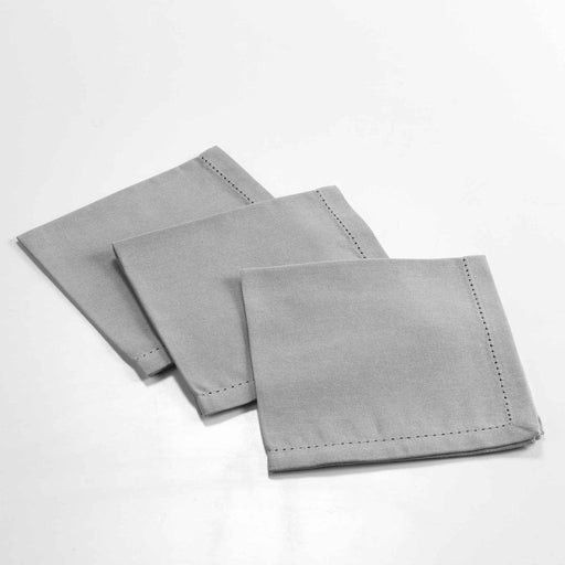 3 TABLE NAPKINS 40 x 40 CM PLAIN COTTON CHARLINE GREY