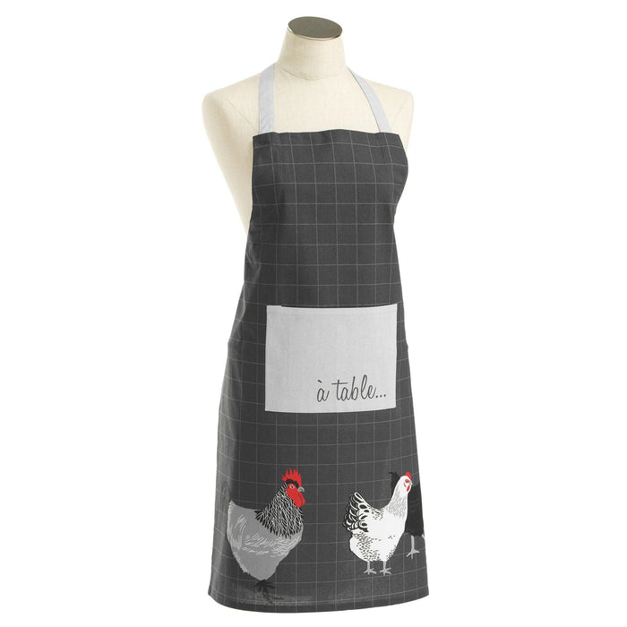 APRON  POCKET 60 x 84 CM PRINTED COTTON AUBERGE CHARCOAL GREY