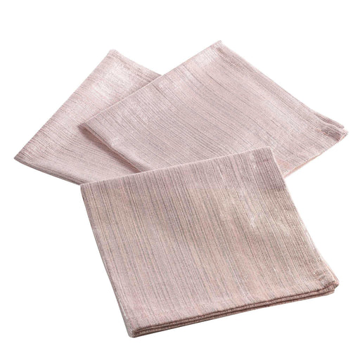 3 TABLE NAPKINS 40 x 40 CM PLAIN COTTON METALLISED YARN ELEGANCIA PINK