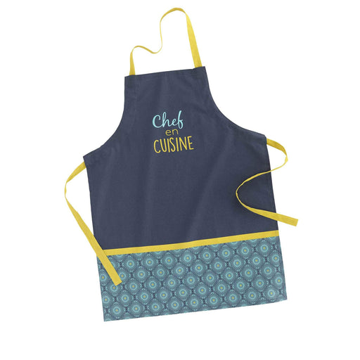 APRON 60 x 84 CM PRINTED COTTON CHEF EN CUISINE YELLOW